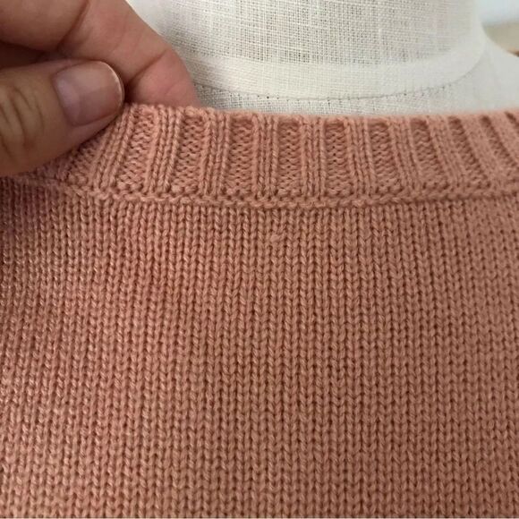 NWOT Pink Lily Boho Fringe Drop Shoulder Color block Sweater Size Medium - Picture 3 of 10